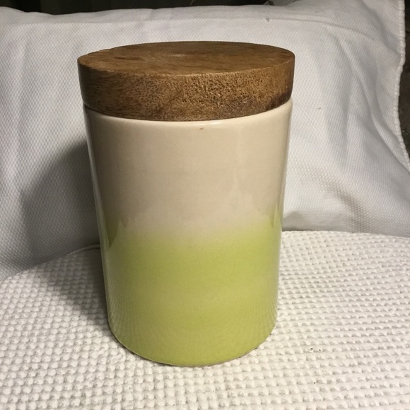 Vintage 6.5” Ombre Canister/Jar with Sealed Wooden Lid - Picture 1 of 8